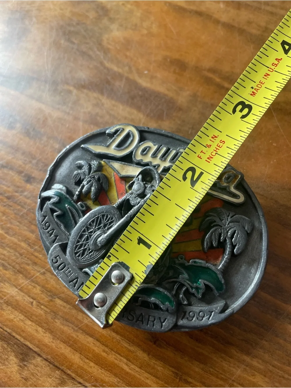 Vintage 90’s Daytona 50th Anniversary Motorcycle Belt Buckle limited edition